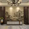 Tela de pared estilo chino clásico Ming y Qing pared de fondo de TV dormitorio sala de estar sofá película y televisión papel tapiz paisaje mural sin costuras