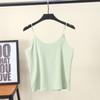 Camisola de gasa para mujer, camiseta holgada de verano con cuello en V, top corto sin mangas a la moda