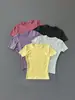 Camiseta de yoga de secado rápido para mujer, manga corta, ajuste slim de verano, top transpirable para correr, entrenamiento, fitness, camiseta deportiva fina profesional