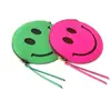 Nuevo bolso de monedas de cuero PU con cara sonriente, lindo bolso de mano de dibujos animados con cara sonriente, bolsa portátil para guardar cambio
