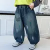 Jeans Rectos para Niños Primavera y Otoño 2026 Nuevo Estilo Pantalones Largos para Bebé Niño Pequeño Estilo Calle Travieso Genial Pantalones de Otoño para Niños