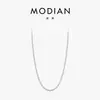 MODIAN Cadena de Plata de Ley S925 con Perlas de Luna Sin Colgante para Mujer Diseño de Nicho Sentido de la Moda Cadena para Clavícula en Capas