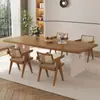 Juego de mesa y sillas de comedor de madera maciza estilo nórdico, apto para comedores del hogar, mesa de comedor rectangular, mesa grande para sala de estar y escritorio de estudio