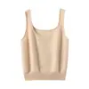 Nova coleção de outono: suéter de tricô de cashmere feminino, gola U, fio brilhante, corte justo, sem mangas, perfeito como camada base ou usado com uma regata, estilo moderno