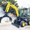 Exportar Mini Excavadora Hidráulica de 4 Ruedas, Excavadora Pequeña, Excavadora de Ruedas, Mini Excavadora, Máquina para Agarrar Madera, Mini Excavadora Tipo Rueda 30