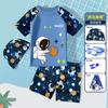 Traje de baño para niños dividido de seis piezas, de manga corta, para niños de mediana edad y mayores, para aprender a nadar, bañador, bañador, gorro de baño, traje al por mayor