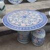 Ornatos de Mesa e Cadeira de Cerâmica Atacado Azul e Branco Stagline Grande Porcelana Mesa Casa Varanda Pátio Decoração Ornatos de Lazer