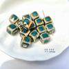 Pendientes de cerámica de alta temperatura con forma de flor cuadrada esmaltada, hechos a mano, para hacer joyas, collares y pulseras.