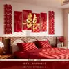 Decoración de sala de bodas con dragón y fénix en tablero KT para el nuevo dormitorio de los novios, pared de fondo para decoración de bodas