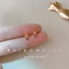 Aretes de Flores para Mujer, Aretes Pequeños de Flores de Cristal de Hielo, Aretes de Flores de Zirconia Micro-Incrustada Ins 2024 Nuevo Trendy Entrega