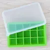 El Fabricante Recomienda Bandeja de Hielo de Silicona de Grado Platino con 15 Compartimentos y Tapa, Caja para Suplementos Alimenticios de Bebé, Molde para Cubitos de Hielo con 15 Compartimentos