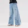 Pudding Haru Colección Primavera Pantalones Casuales para Niñas 2026 Nuevo Diseño de Primavera Jeans con Graffiti para Niños