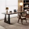 Mesa de madeira maciça de painel grande, mesa integrada para sala de estar, mesa longa atrás do sofá, bancada estilo meados do século, mesa para home office