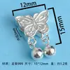 Cuentas Espaciadoras en Forma de Calabaza para Accesorios de Pulseras Plata Pura S999 Pulsera Trenzada Hecha a Mano DIY Cuentas Sueltas Materiales para Joyería de Plata