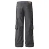 Pantalones de trabajo acampanados multibolsillos retro americanos transfronterizos para hombre, pantalones vaqueros de pierna recta estilo funcional
