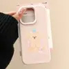 Gorro Azul Oso Marrón Adecuado para Funda de Teléfono Móvil Apple 17Promax Iphone16Promax Imitación Líquida Nuevo Estilo 15 Elegante