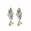 Pendientes Colgantes Redondos con Borlas de Peces Pequeños Estilo Europeo y Americano 2026 Nueva Moda Diseño Exagerado Pendientes Lujo Ligero Pendientes de Gama Alta para Mujeres