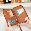 Nuevo Porta Pasaporte RFID Transfronterizo Almacenamiento de Boletos Bolsa para Documentos Billetera Larga con Cremallera Bolsa de Viaje Multifuncional para Pasaporte