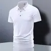 2026 Novo Estilo Camisa Sem Costura de Verão para Jovens Moda Masculina Casual Camisa Polo com Gola Camiseta Manga Curta