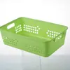 Cesta de Almacenamiento de Plástico Caja de Almacenamiento Rectangular Almacenamiento de Escritorio Cesta Pequeña Organizador Contenedor de Juguetes para Jardín de Niños Cesta de Almacenamiento para Cocina