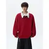 Outono pala oblíqua plus size desconstruído peso pesado rua americana cool marca tendência corte solto tamanho grande gola alta moletom top masculino