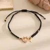 Pulsera tejida con retrato vintage de María transfronteriza, moderna y versátil, Pulsera de cordón con colgante de cruz de amor para mujer