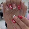 Venta Caliente Transfronteriza Navidad Año Nuevo Dibujo Animado Alce Uñas Postizas Francesas Medianas y Largas Removibles 24 Piezas