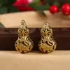 Colgante de llavero de calabaza doble pez de latón de imitación para hombres y mujeres, accesorio para llave de coche y bolso, calabaza antigua conservadora de color