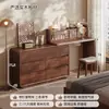 Cômoda de Canto em Madeira Maciça Integrada com Mesa de Toucador de Madeira Maciça para Quarto Estilo Chinês Novo, Armário de Armazenamento Semi-Fechado em L