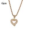 Hip-hop antigo bonito europeu e americano novo T-quadrado amor pingente personalidade tendência retro cobre incrustado zircão Colar de coração atacado