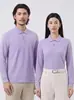 Camisa Polo de Algodón y Seda de Manga Larga Doble Piqué 10A Antibacteriana Casual de Negocios Golf Camisa para Cultura de Team Building Corporativo