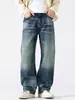 Ropa de Hombre Fengshe / Nueva Colección Primavera y Otoño 2026 Streetwear Americano Retro Pantalones de Pierna Ancha Jeans Rectos Sueltos de Moda