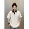 Camiseta de verano de alta gama para hombre, manga corta con media cremallera, camisa elegante de corte limpio con diseño de hombros resistente, Camisa Polo