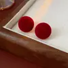 Pendientes Retro de Borlas Rojas con Lazo para Otoño e Invierno Lujo Accesible Pendientes de Moda de Gama Alta Exquisitos Versátiles Pendientes de Nicho
