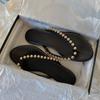 Sandalias Plateadas de Verano Nuevas de Corte Bajo Estilo Coreano Pantuflas Estilo de Noche 2023 Falda Perla Temperamento Hada Tendencia Fairy