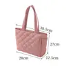 Bolso Tote Japonés Nuevo Simple de Gran Capacidad para Mujer, Bolsa de Algodón para Ropa, Ligero, Textura Casual, Bolso de Hombro Fashionable Acolchado de Diamante