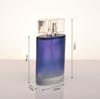 Botella de Perfume Ovalada Plana de 80 ml en Stock del Fabricante, Botella de Perfume de Vidrio Transparente con Atomizador de Gama Alta, Botella de Vidrio de Cierre a Presión