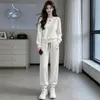 Conjunto de Dos Piezas de Chándal Informal Chic Estilo Coreano de Manga Larga Otoño/Invierno Adelgazante Moda Deportiva