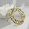Joyería de Moda Transfronteriza Europea y Americana, Pulseras Redondas de Hierro Elegantes Multicapa, Pulseras Geométricas de Declaración Versátiles Únicas para Mujer