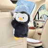 Caixa de lenços de papel para carro, desenho animado, boneco de pelúcia, pinguim fofo, assento de carro, caixa de papel para pendurar, bolsa de lenços de papel para carro