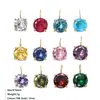 Nuevo Colgante Geométrico Redondo de Circonia Incrustada con Doce Piedras de Nacimiento Coloridas 6*6mm Colgante Sencillo Exquisitos Accesorios DIY