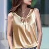 Talla Extra Grande 200kg chica gorda Negro seda artificial cuello en U camisola sexy para mujer primavera y otoño temperamento francés ropa interior
