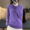 26 Novos Suéteres de Lã 100% Outono e Inverno para Mulheres, Gola Alta Jacquard Malha Solta Pulôver Malha de Lã Camada Base