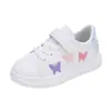 Zapatillas para Niña 2025 Primavera y Otoño Nueva Moda Rosa Mariposa Bordada Zapatillas Casuales para Niña Zapatos Blancos de Suela Suave