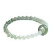 Pulseira de Jade Hetian com Cor Degradê Água Clara e Design de Anel Liso, Apresentando um Anel Corrente, Pulseira Simples Feminina com Jade Hetian Degradê
