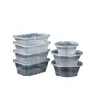 Marmita Descartável Transparente Redonda Retangular 1000ml Caixa de Embalagem Tigela de Sopa para Levar Bacia para Lagosta Caixa para Salada de Frutas