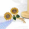 Moda Japonesa y Coreana Clip de Girasol Micro-Pavimentado con Circonita Fresco y Lindo Clip de Girasol Lujo Ligero Accesorios para el Cabello de Gama Alta