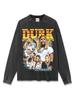 Camiseta de manga corta estampada LilDurk Reardecker Hip-hop retro americano transfronterizo, sudadera de cuello redondo de manga larga con capucha