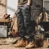 Calça de trabalho transfronteiriça estilo americano para homens para primavera e outono, calça casual tática funcional para atividades ao ar livre com perna reta, calça jogger masculina