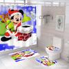 Popular Série Mickey Transfronteiriça Poliéster Impresso Digitalmente Impermeável e À Prova de Mofo Cortina de Chuveiro Conjunto de Quatro Peças Fabricante Tecido Impermeável Luxo Leve